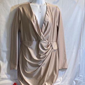 NEW FAUX WRAP DRESS BEAUTIFUL XL COLOR BLUSH NWT